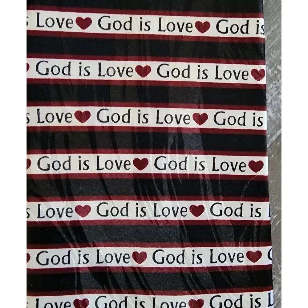 God Is Love Men's Neck Tie Religious Christian Hymn Choir Music Black Necktie‎